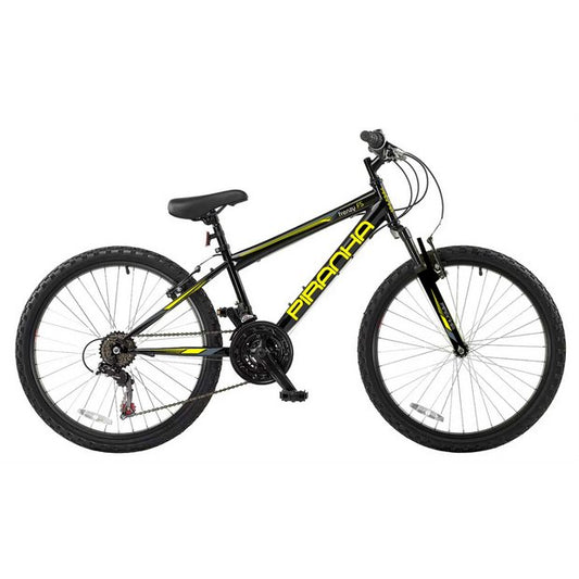 Piranha Frenzy 24-inch Kids Mountain Bike - 18 Speed, Front Suspension