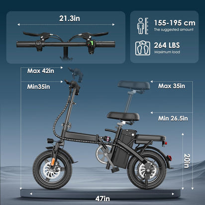 Foldable Electric Bike for Adults, 14