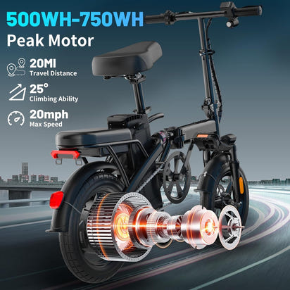 Foldable Electric Bike for Adults, 14